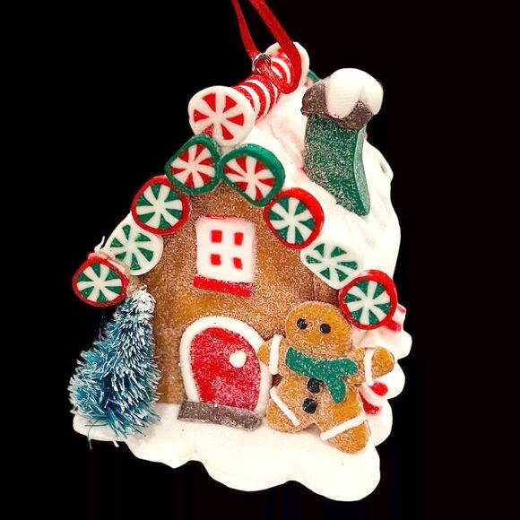 Gingerbread House Christmas Ornament LED Lighted Color Changing 3.5" - Picture 1 of 7